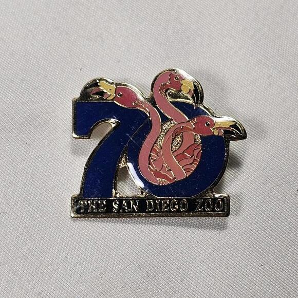 Other - Vintage 1986 San Diego Zoo 70th Anniversary Lapel Hat Souvenir Pin Flamingos